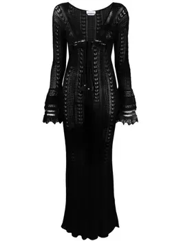 Blumarine платье с расклешенными манжетами, черный