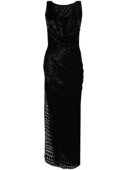 Blumarine платье в технике деворе, черный