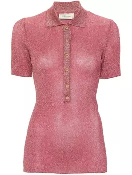 Blumarine поло с люрексом, розовый