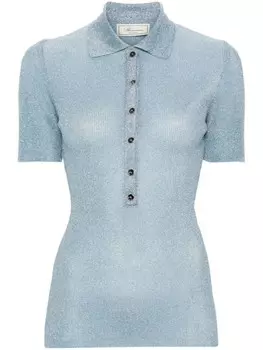 Blumarine поло с люрексом, синий