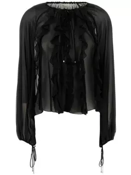 Blumarine полупрозрачная блузка, черный