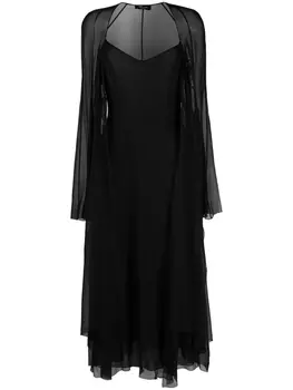 Blumarine полупрозрачное платье миди, черный