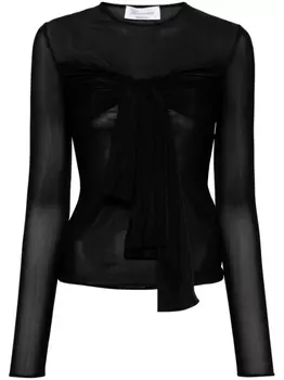 Blumarine полупрозрачный топ с завязками, черный