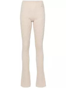 Blumarine прямые брюки с косичной вязкой, нейтральный цвет