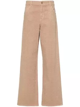 Blumarine прямые брюки с кристаллами, коричневый
