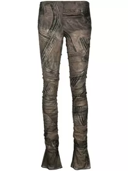 Blumarine прямые брюки с заниженной талией, коричневый
