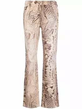 Blumarine прямые джинсы с принтом, нейтральный цвет