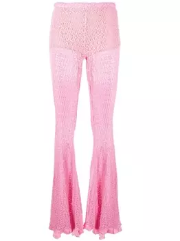 Blumarine расклешенные трикотажные брюки, розовый