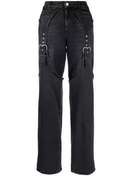 Blumarine широкие джинсы с нашивкой-логотипом, серый