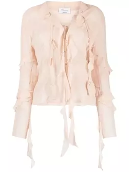 Blumarine шуба из овчины с заостренным воротником, розовый