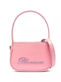 Blumarine сумка-тоут с кристаллами и логотипом, розовый