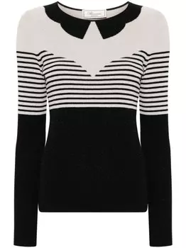 Blumarine свитер в полоску, нейтральный цвет