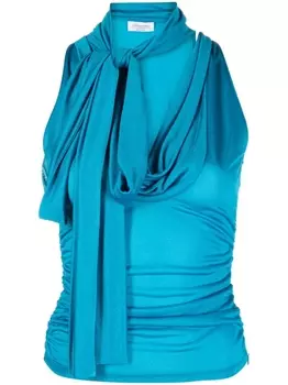 Blumarine топ без рукавов с шарфом, синий