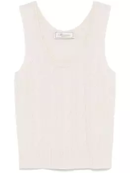 Blumarine топ фактурной вязки, нейтральный