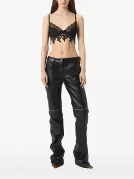 Blumarine топ с кружевом, черный