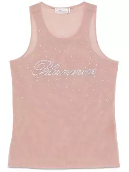 Blumarine топ с логотипом, коричневый