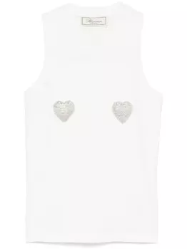 Blumarine топ с нашивкой, белый