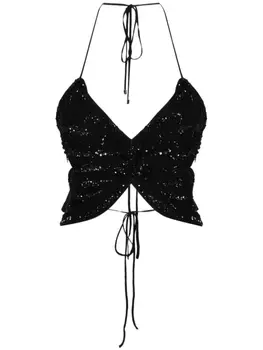 Blumarine топ с пайетками, черный