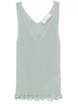 Blumarine топ с волнистым подолом, зеленый