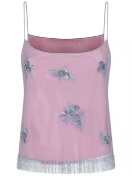 Blumarine топ с вышивкой, розовый