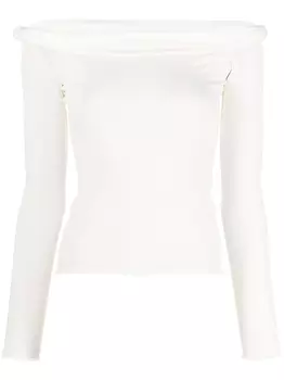 Blumarine топ тонкой вязки с открытыми плечами, белый