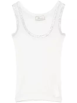 Blumarine топ в рубчик, белый