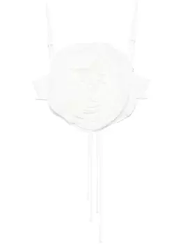 Blumarine трикотажный топ с цветочной аппликацией, белый