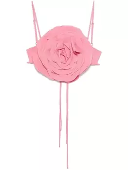 Blumarine трикотажный топ с цветочной аппликацией, розовый