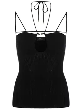 Blumarine трикотажный топ в рубчик, черный