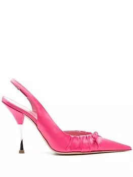 Blumarine туфли с ремешком на пятке и сборками, розовый