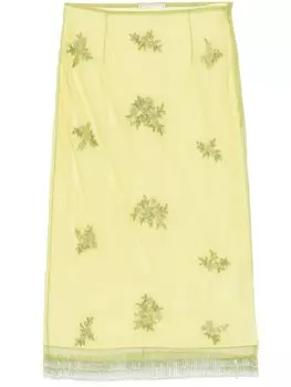 Blumarine юбка миди с кисточками, зеленый