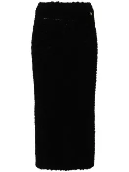 Blumarine юбка миди с логотипом, черный