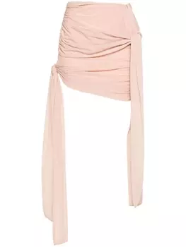 Blumarine юбка мини из джерси с бантами и сборками, розовый