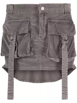 Blumarine юбка мини с оборками, серый