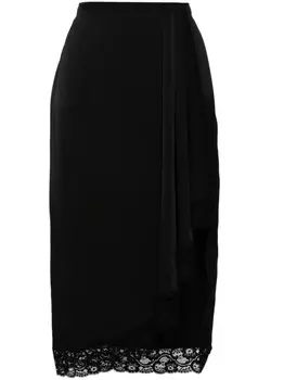 Blumarine юбка с асимметричными кружевными деталями, черный