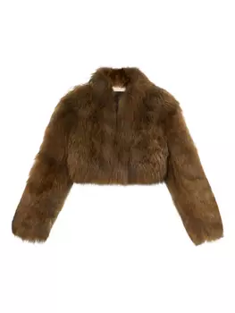 Blumarine укороченная шуба, коричневый