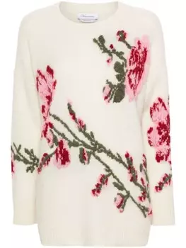 Blumarine жаккардовый свитер, нейтральный цвет