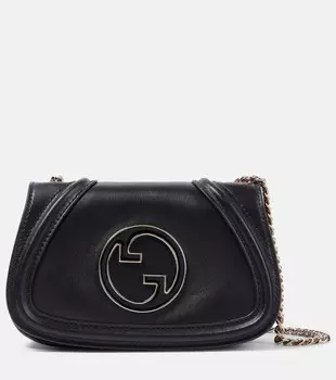 Блумди мини кожаная сумка через плечо Gucci, черный