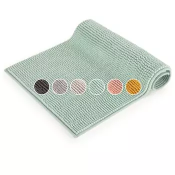 Blumtal Коврик для ванной из синели, Нескользящий коврик для ванной - Мягкий коврик для ванной, Коврик для ванной, 50x80 см, серебро