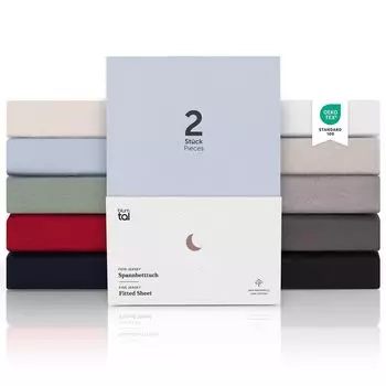 Blumtal Premium Jersey (набор из 2 шт.) с пружинным матрасом, простыни 180x200 см - очень мягкая простыня из 100 % хлопка, высота топпера до 10 см, светло-голубого цвета.