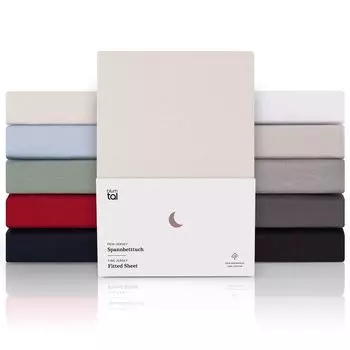 Blumtal Premium Jersey Topper Box Простыня с пружинной подкладкой 180x200 см — сертифицирована Oeko-TEX, очень мягкая простыня из 100% хлопка, высота топпера до 10 см, цвет слоновой кости