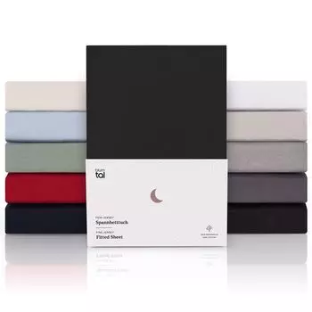 Blumtal Premium Jersey Topper Box Простыня с пружинной подкладкой 180x200 см — сертифицирована Oeko-TEX, очень мягкая простыня из 100% хлопка, высота топпера до 10 см, черная