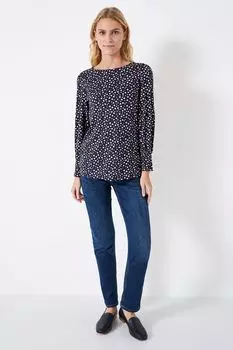 Блуссон из джерси с принтом Crew Clothing Crew Clothing Company, синий