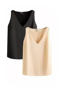 Блуза 2 PACK V NECK SHELL-REGULAR FIT Friends Like These, коричневый