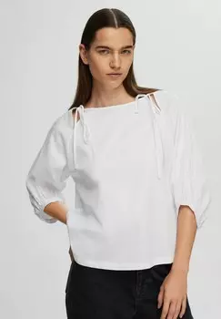 Блуза 3/4 RMELN LOOSE FIT Selected Femme, кремовый