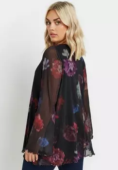 Блуза ABSTRACT FLORAL Yours Clothing, черный