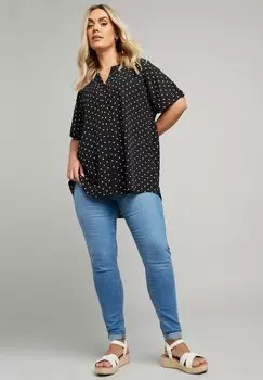 Блуза ABSTRACT SHORT SLEEVE Yours Clothing, черный