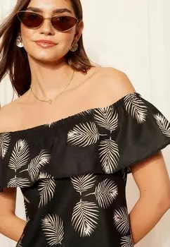 Блуза AIRFLOW RUFFLE LOOK BARDOT- REGULAR FIT Friends Like These, черный