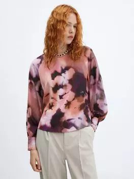 Блуза Alexia с длинными рукавами Mango, розовый/мульти