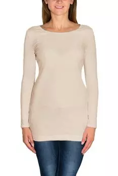 Блуза Alkato Langarmshirt, бежевый